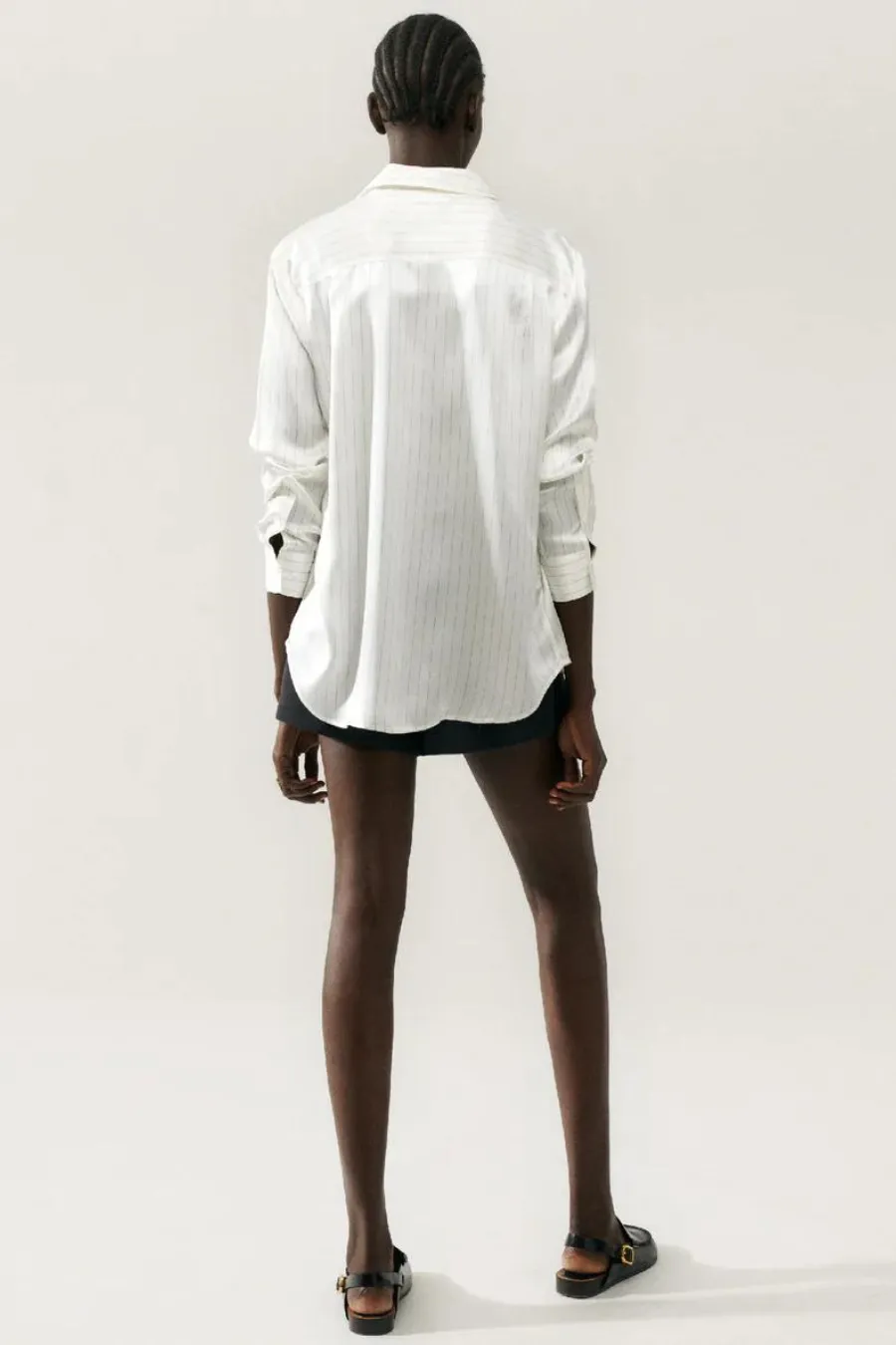 Boyfriend Shirt White Pinstripe