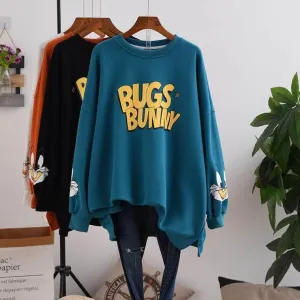 Bugs Bunny Graphic Print Oversized Sweatshirt