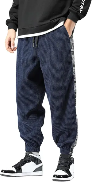Cargo Pants for Men Relaxed Fit Cargo Sweatpants Heavyweight Fleece Jogger Pants Drawstring Sports Workout Trousers
