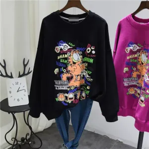 Garfield Graphic Print Oversized Sweatshirt