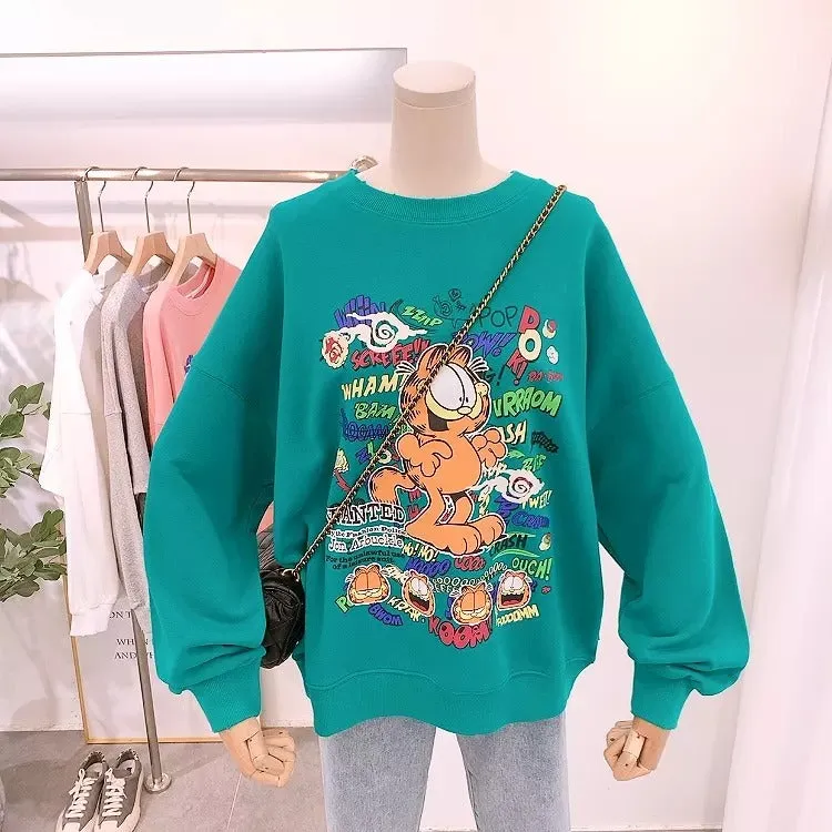 Garfield Graphic Print Oversized Sweatshirt