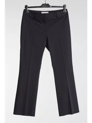 Hache Kick Flare Cotton Trousers in Navy