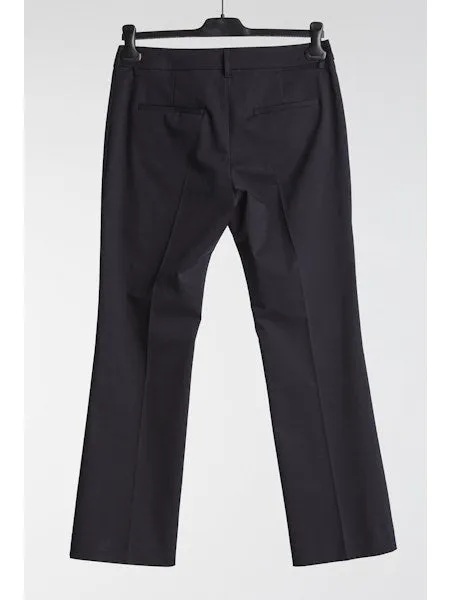 Hache Kick Flare Cotton Trousers in Navy