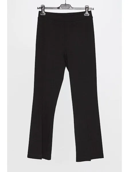 Hache Kick Flare Stretch Trousers in Black
