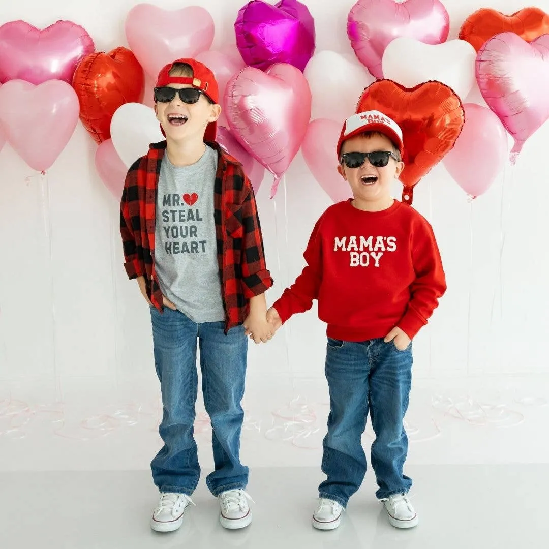 Mama's Boy Patch Valentine's Day Sweatshirt - Boys Clothing