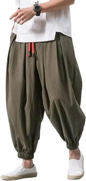 Spring Summer Men Loose Harem Pants Chinese Sweatpants Casual Oversize Trousers Male