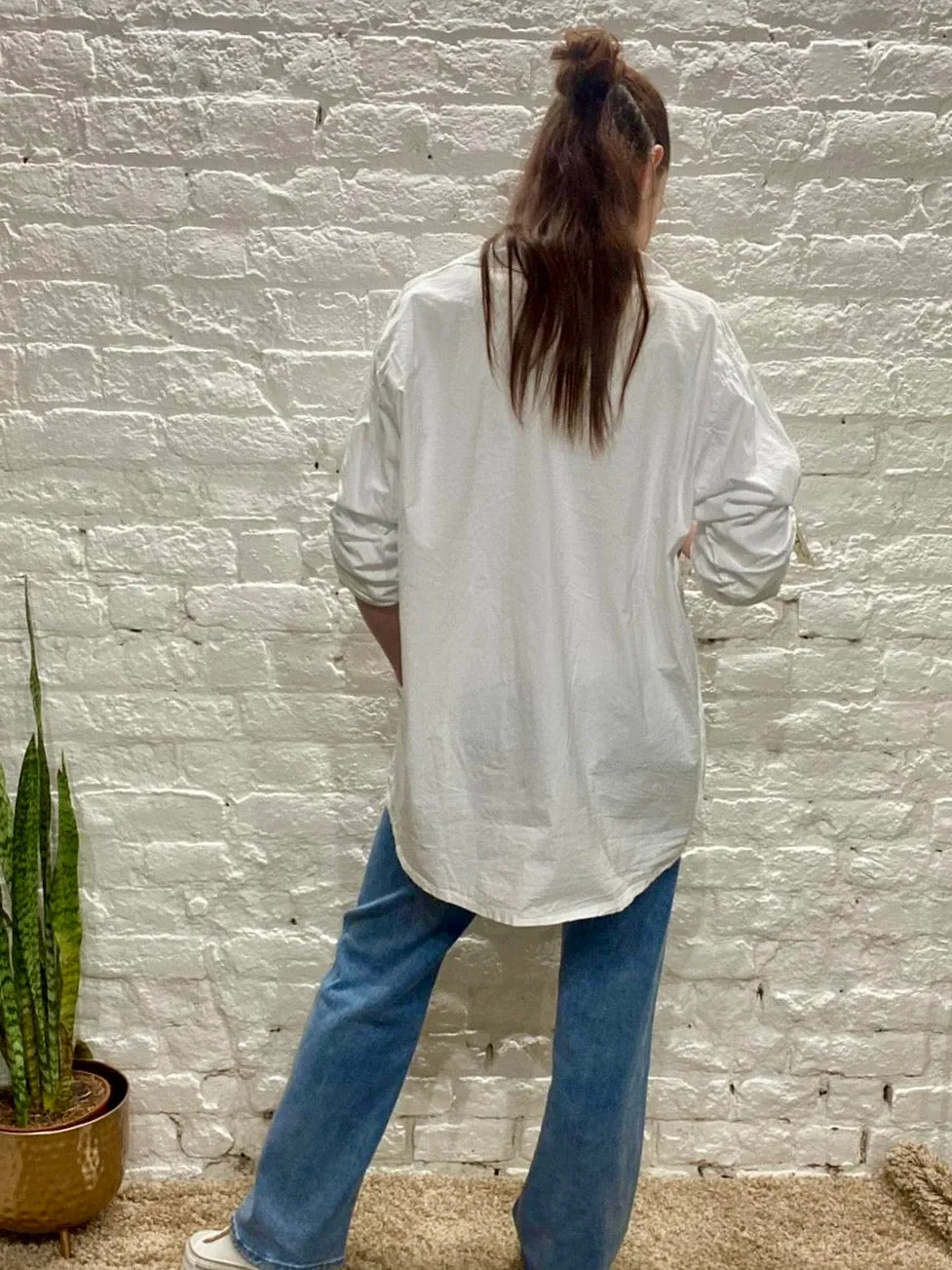 The Daisy Embroidered Button Through Long Sleeve Shirt size
