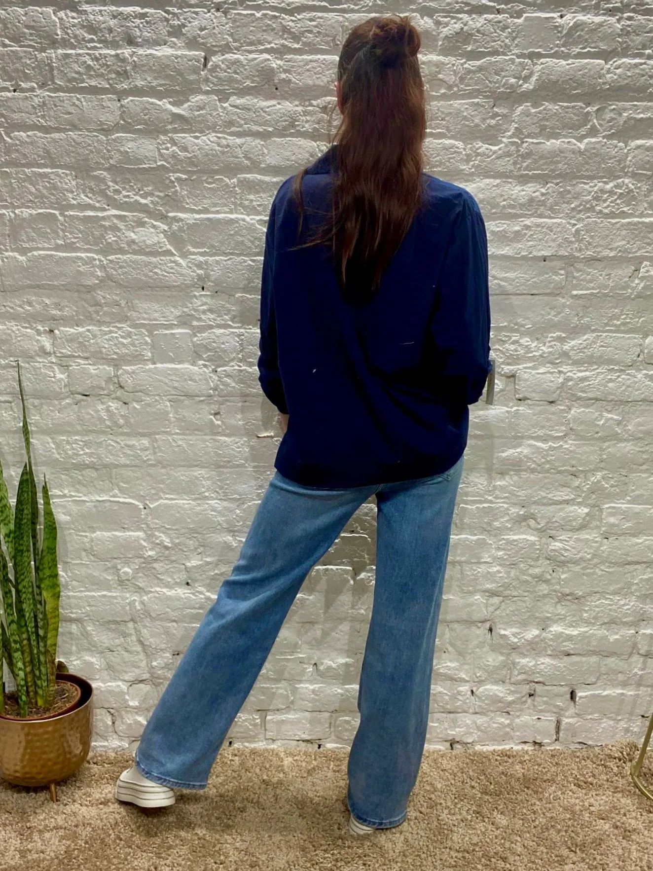 The Daisy Embroidered Button Through Long Sleeve Shirt size
