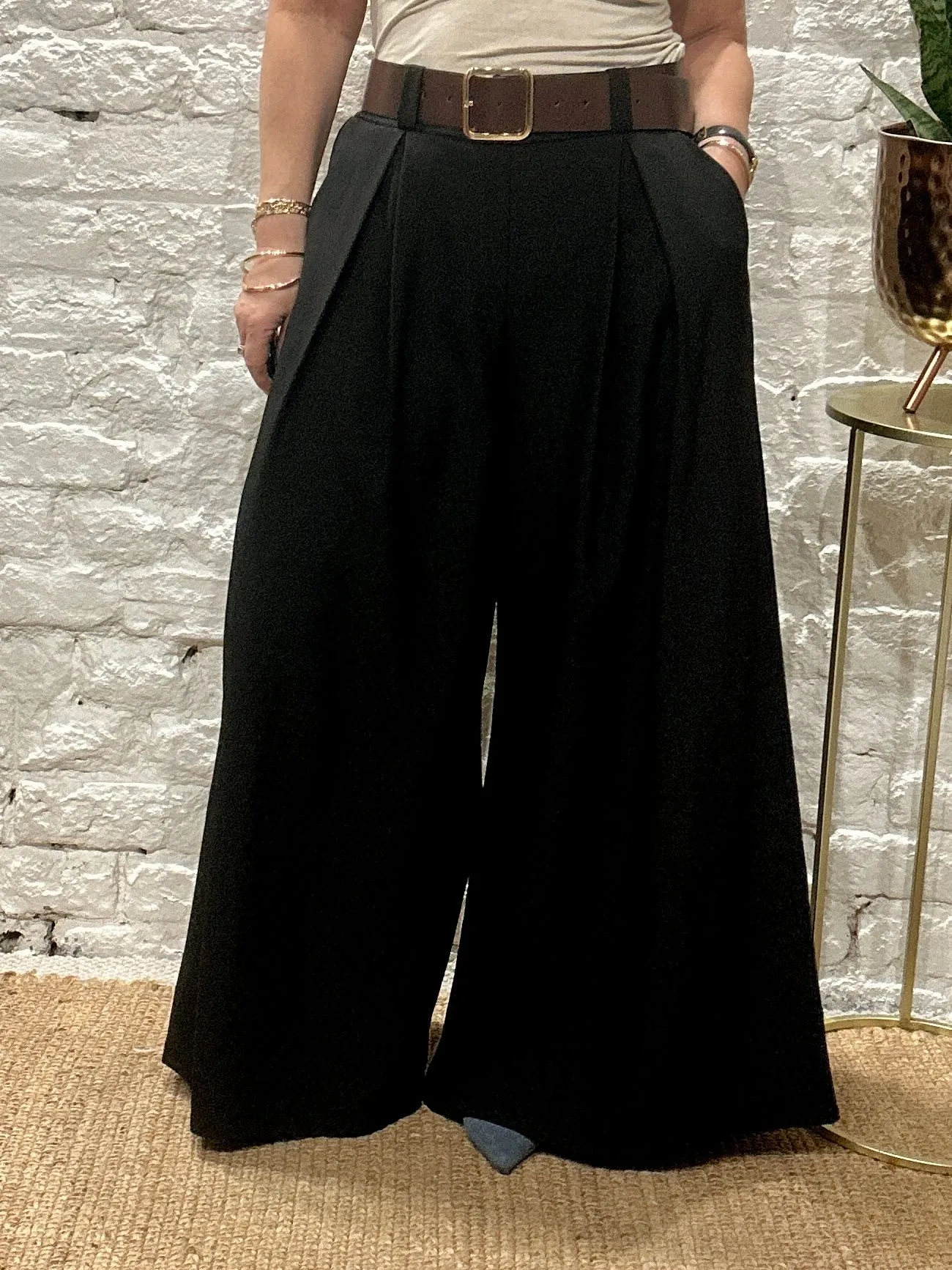 The Tammy Super Wide Leg Palazzo Culottes Trousers With Belt