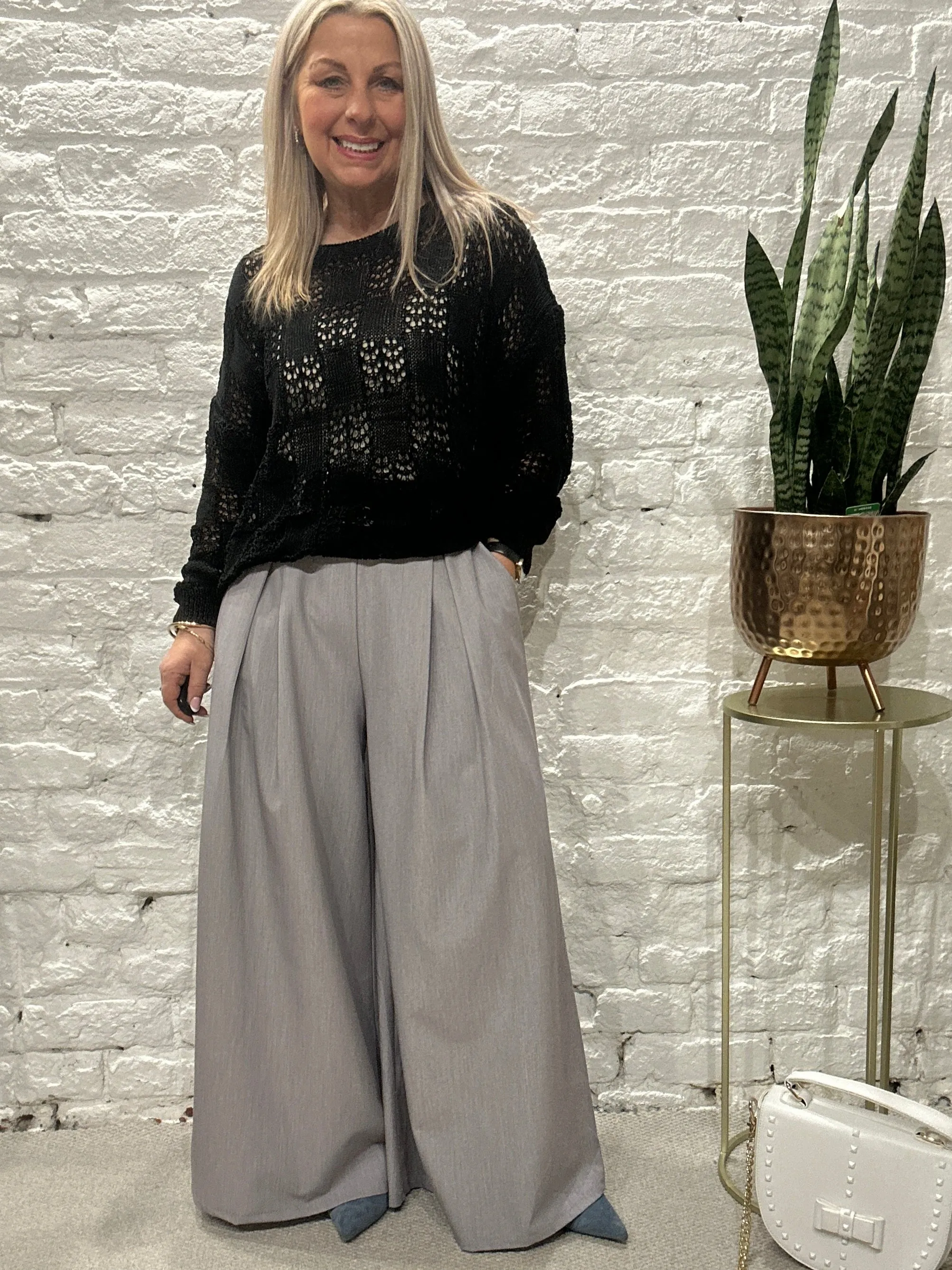 The Tammy Super Wide Leg Palazzo Culottes Trousers With Belt