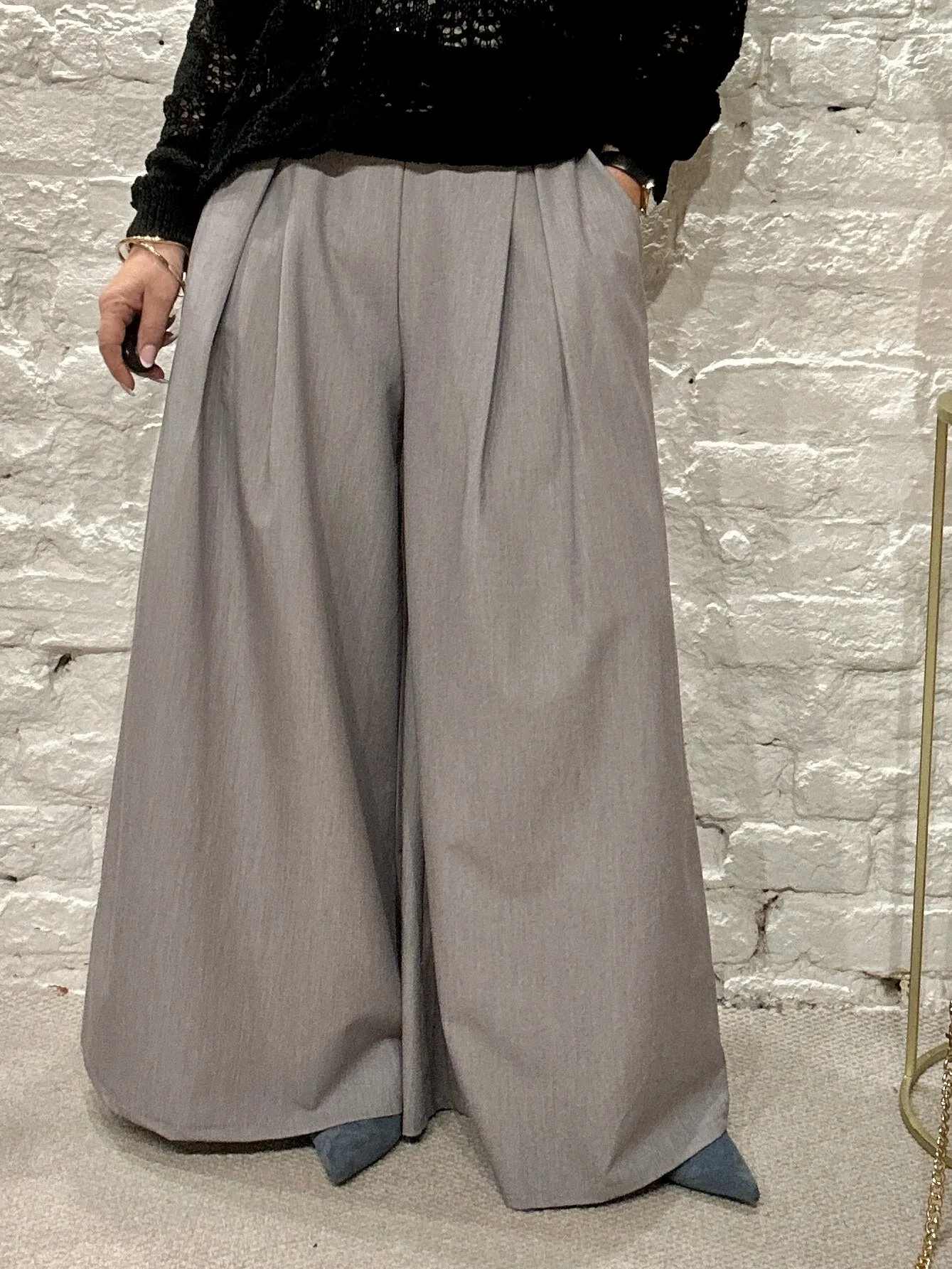 The Tammy Super Wide Leg Palazzo Culottes Trousers With Belt