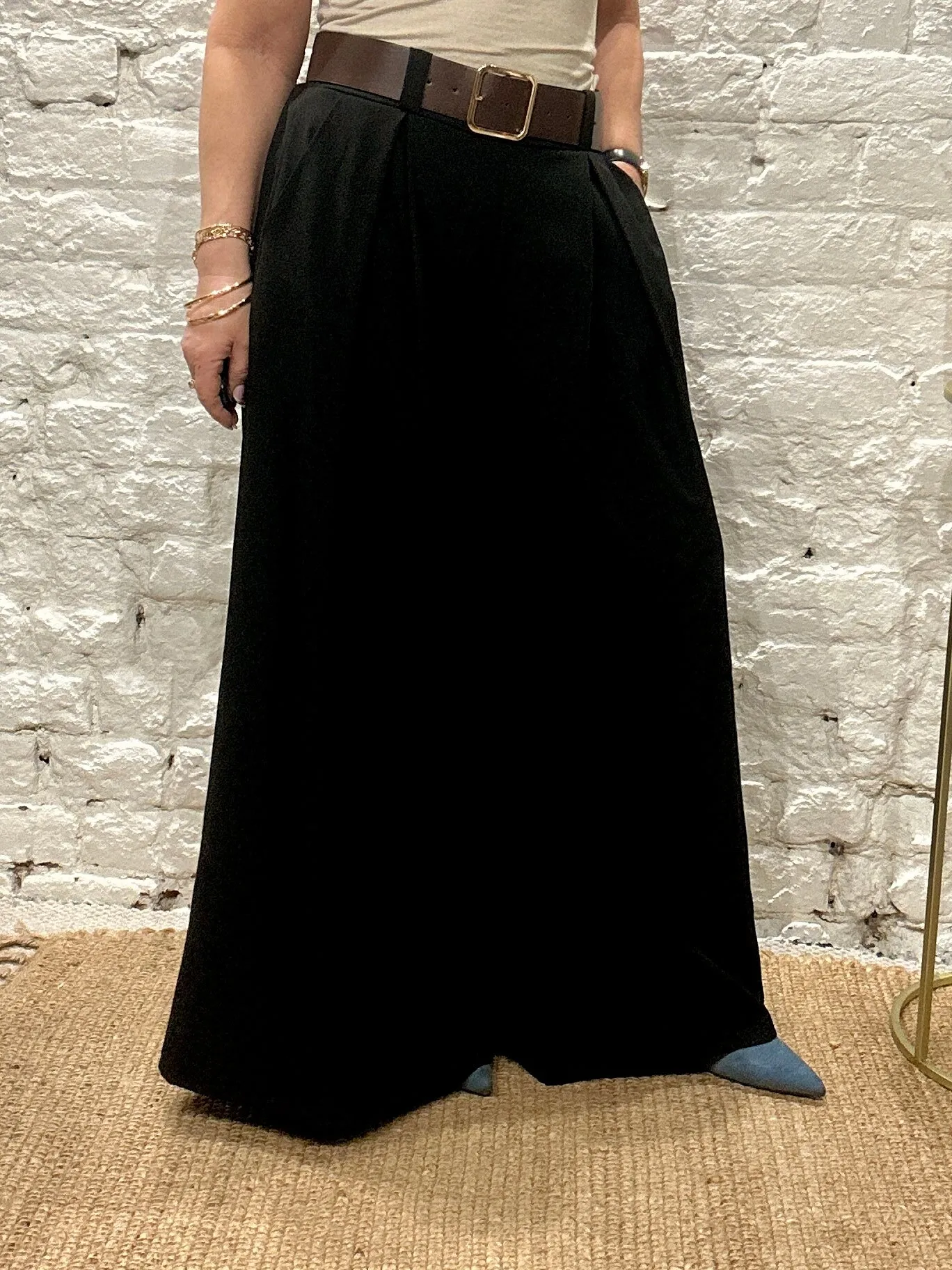 The Tammy Super Wide Leg Palazzo Culottes Trousers With Belt