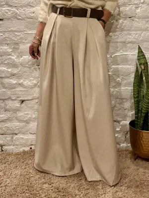 The Tammy Super Wide Leg Palazzo Culottes Trousers With Belt