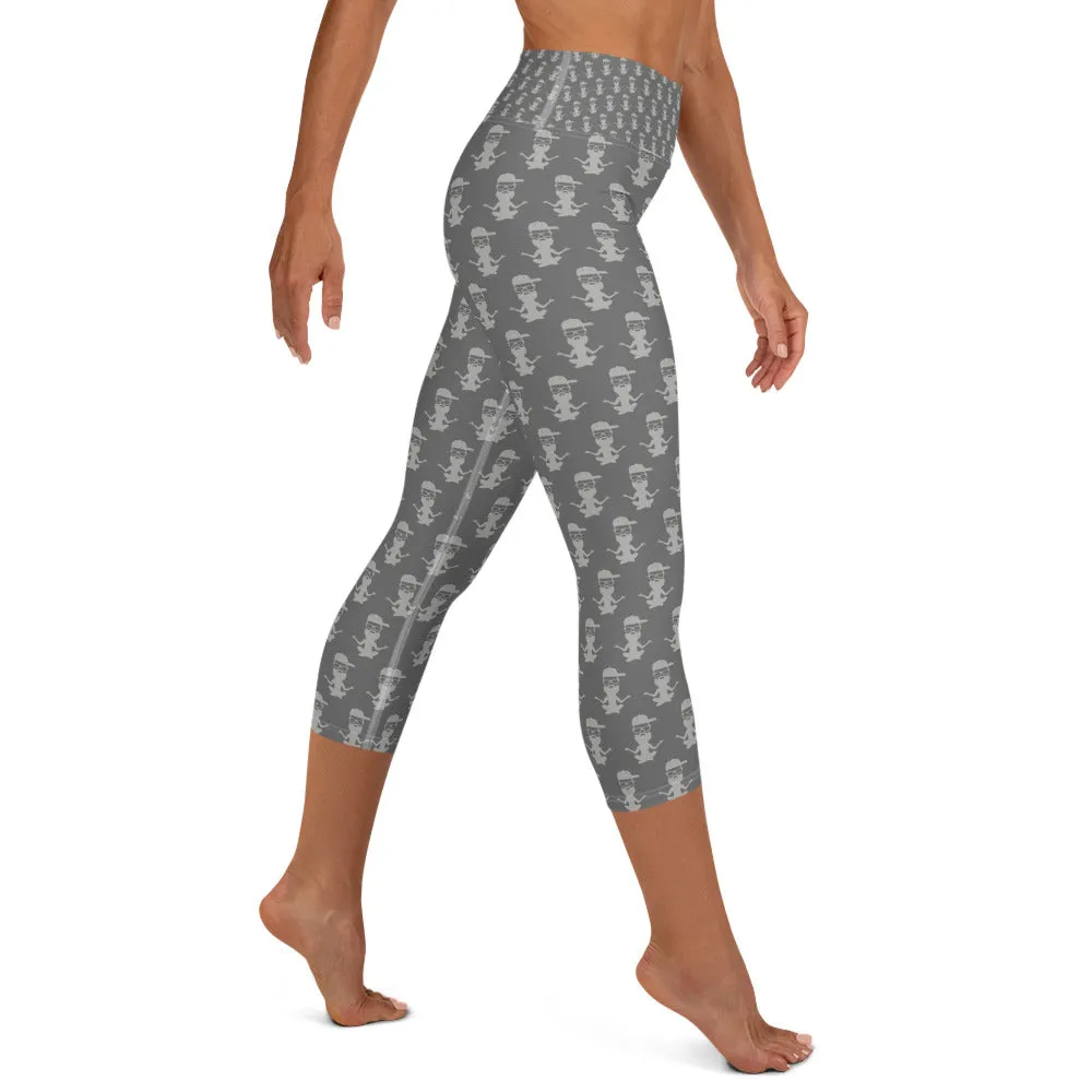 Yoga with Brett ~ grey on grey ~ Yoga Capri Leggings