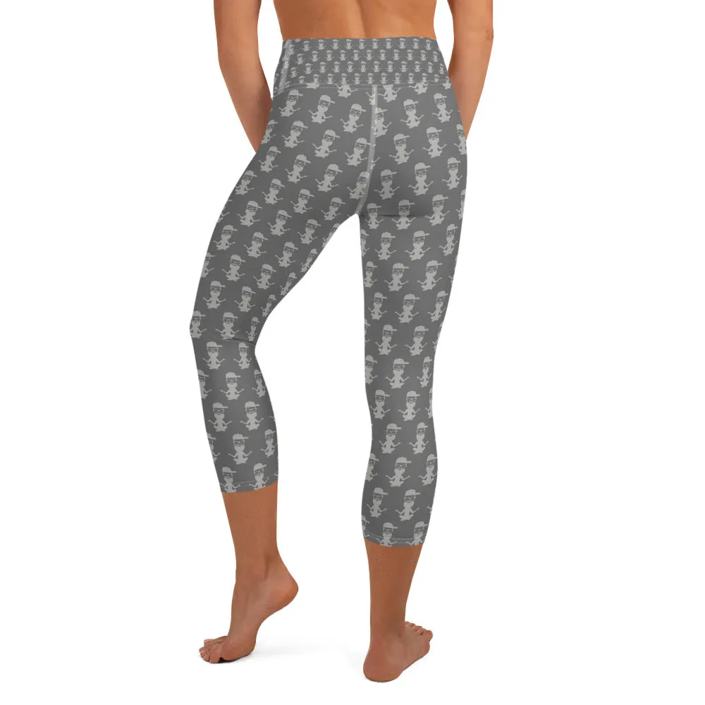 Yoga with Brett ~ grey on grey ~ Yoga Capri Leggings