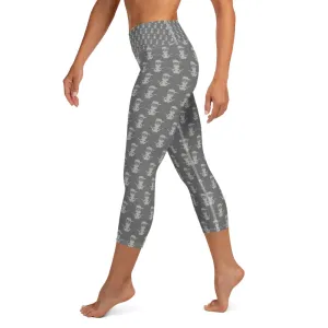 Yoga with Brett ~ grey on grey ~ Yoga Capri Leggings