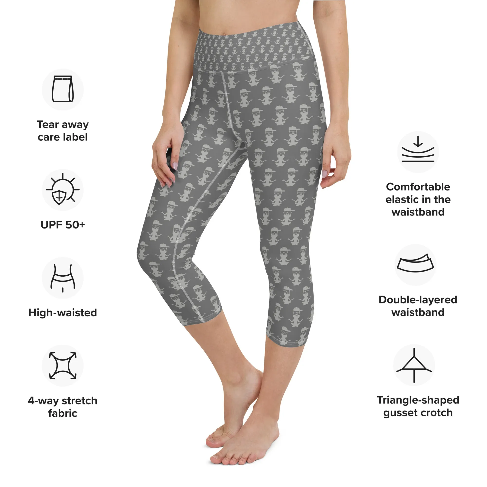 Yoga with Brett ~ grey on grey ~ Yoga Capri Leggings