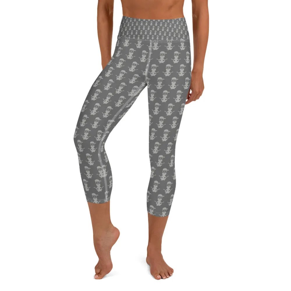 Yoga with Brett ~ grey on grey ~ Yoga Capri Leggings